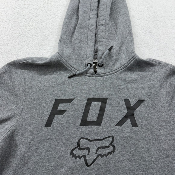 Mens Fox Racing Grey Hoodie Pullover Sweatshirt Size M - Picture 2 of 9